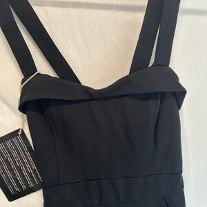 Black NWT‎ Rebecca Minkoff mini dress with sweetheart neck line and cross straps
